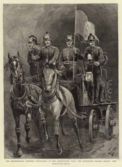 Il Torneo Internazionale dei Pompieri alla Agricultural Hall, la Brigata Portoghese in parata da John Charlton