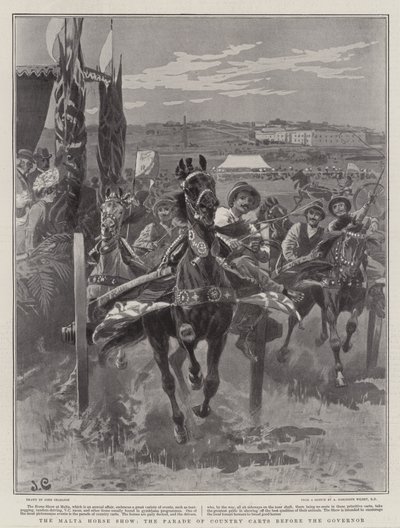 Lo spettacolo dei cavalli a Malta, la parata dei carri di campagna davanti al governatore da John Charlton