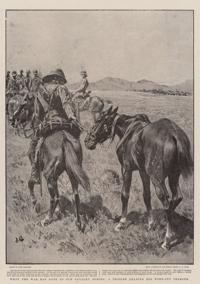 Cosa ha fatto la guerra ai nostri cavalli di cavalleria, un soldato che guida il suo cavallo esausto da John Charlton