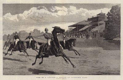 Vinto in un galoppo, uno schizzo a Sandown Park da John Charlton