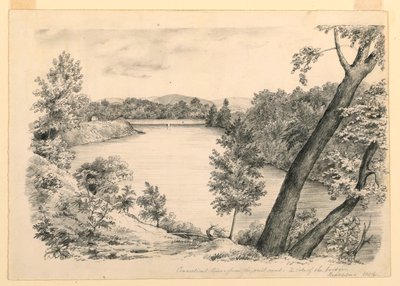 Disegno, Veduta del fiume Conneticut, vicino a Brattleboro, Vermont, 1854 da John Cheney