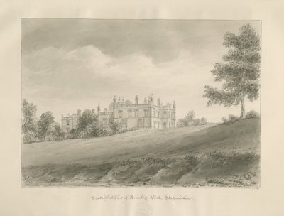 Parco di Armitage: disegno a seppia da John Chessell Buckler