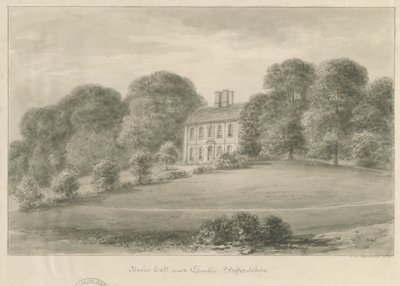 Cheadle - Hales Hall: disegno a lavaggio seppia, 1841 da John Chessell Buckler