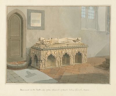 Essex - Chiesa di Earls Colne - Monumento, 1824 da John Chessell Buckler