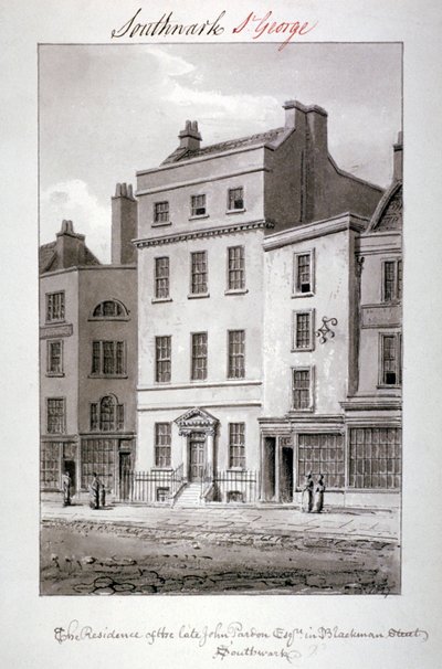 Casa in Blackman Street, Southwark, Londra, 1827 da John Chessell Buckler