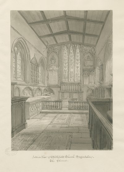 Interno della Chiesa di Blithfield da John Chessell Buckler
