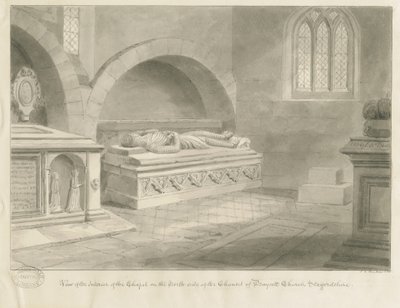 Interno della Chiesa di Draycott in the Moors da John Chessell Buckler