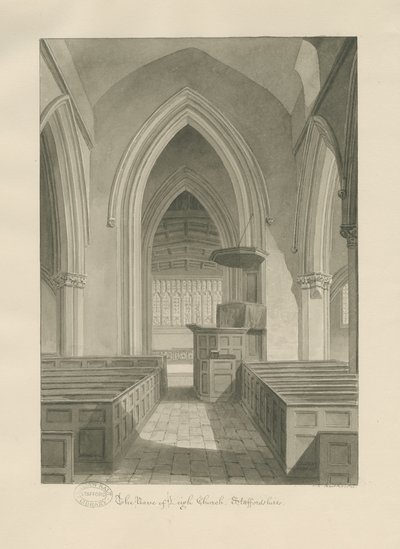 Interno della Chiesa di Leigh da John Chessell Buckler