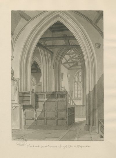 Interno della Chiesa di Leigh da John Chessell Buckler