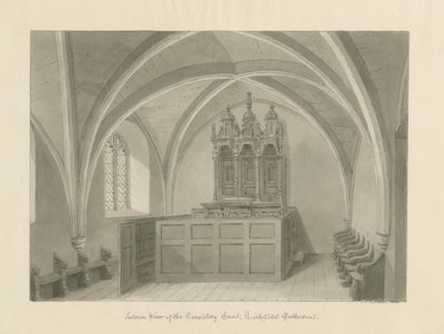 Interno della Cattedrale di Lichfield - Corte del Concistoro da John Chessell Buckler