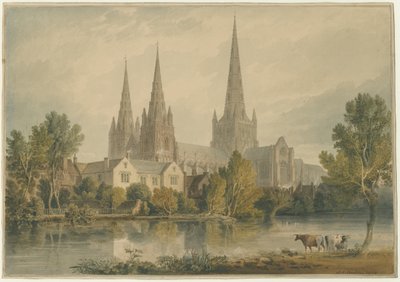 Cattedrale di Lichfield - Vista sud-ovest da John Chessell Buckler