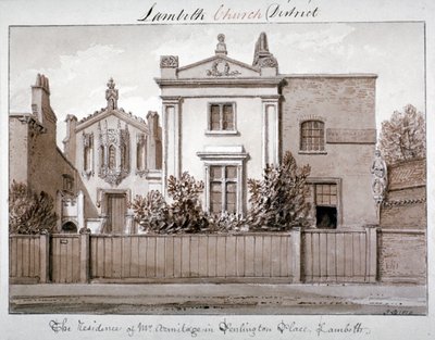 Residenza del signor Armitage in Penlington Place, Lambeth, Londra, 1828 da John Chessell Buckler