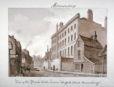 Parish Work House, Tanner Street, Bermondsey, Londra da John Chessell Buckler