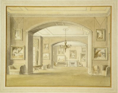 Galleria di quadri a Tabley House da John Chessell Buckler