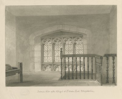 Pillaton Hall - Interno della Cappella: disegno a seppia, 1841 da John Chessell Buckler