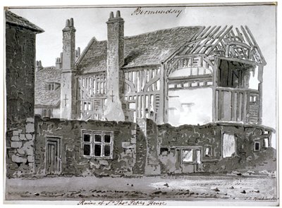 Rovine della casa di Thomas Pope, Mill Lane, Bermondsey, Londra da John Chessell Buckler