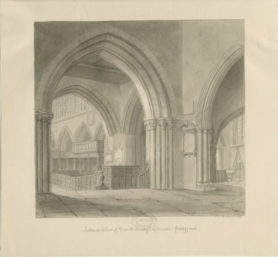 Stafford - Interno della Chiesa di St. Mary da John Chessell Buckler