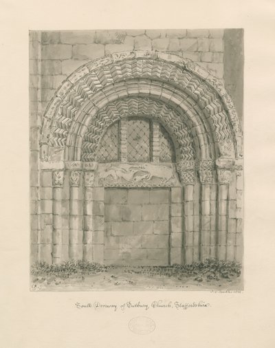 Chiesa Priorato di Tutbury - Porta sud da John Chessell Buckler
