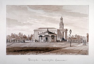 Veduta di un casello a Kennington Common, Lambeth, Londra, 1827 da John Chessell Buckler