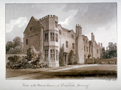 Veduta della Manor House a Clapham, Surrey da John Chessell Buckler