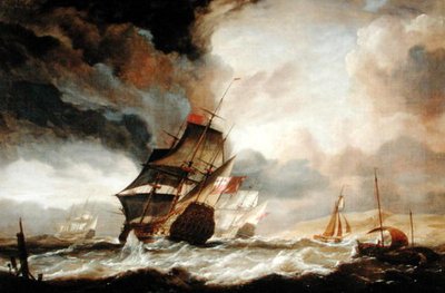 Navi di linea che escono in mare da John Christian Schetky