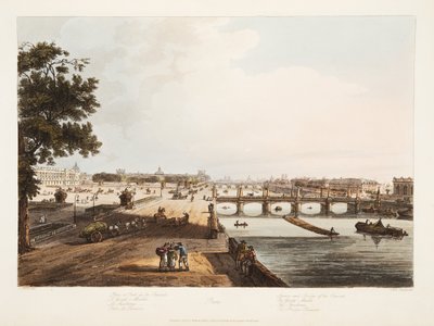Piazza e Ponte della Concorde; Il Garde Meuble; Le Thuilleries; Il Ponte Reunion, illustrazione da 