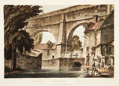 Acquedotto ad Arcueil da John Claude Nattes