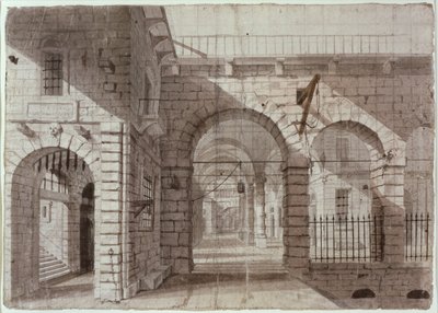 Cortile della prigione di Newgate da John Claude Nattes