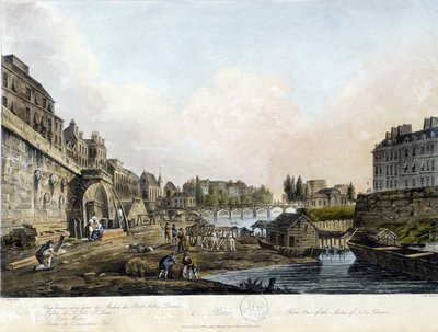 Parigi: Vue du Pont Notre-Dame - in “Paris vu par J.C. Mats”, ed. Miller, Londra da John Claude Nattes