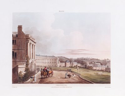Il Crescent, da "Bath Illustrated by a Series of Views", 1806 da John Claude Nattes