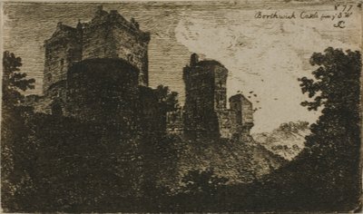 Castello di Borthwick da sud-ovest da John Clerk of Eldin