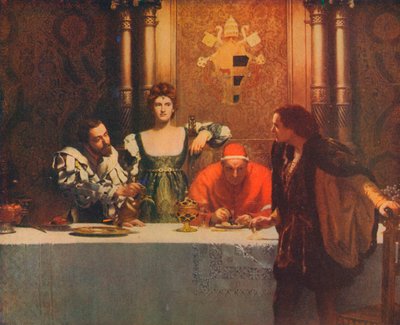 Un bicchiere di vino con Cesare Borgia, 1893, 1914 da John Collier