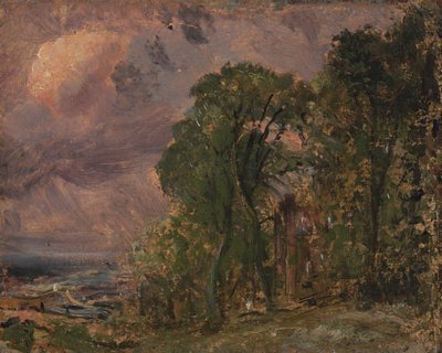 Una vista a Hampstead con tempo tempestoso da John Constable