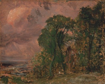 Una vista a Hampstead con tempo tempestoso, ca. 1830 da John Constable