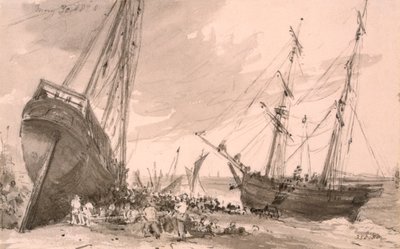 Scena costiera di Brighton con due navi in primo piano, 30 maggio 1828 da John Constable