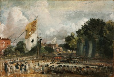 Celebrazione della pace generale del 1814 a East Bergholt da John Constable