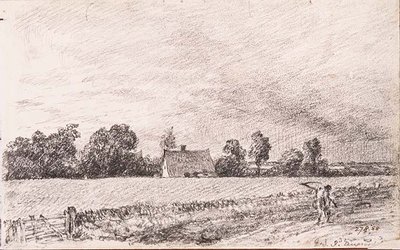 Cottage e strada, East Bergholt da John Constable