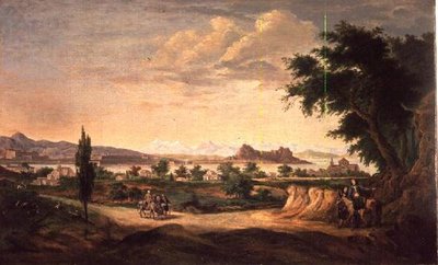 Figure con un asino, Corfù in lontananza da John Constable