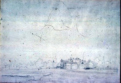 Casa con una fila di alberi da John Constable