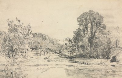 Paesaggio con alberi intorno a uno stagno da John Constable
