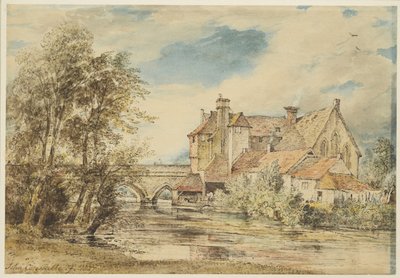 Vecchie case sul ponte di Harnam, Salisbury con l