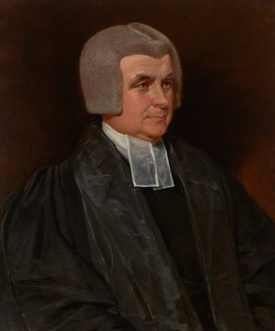 Ritratto del reverendo Dr. John Wingfield (1760-1825), canonico della cattedrale di Worcester, a mezzo busto, in abito nero e fasce bianche da John Constable