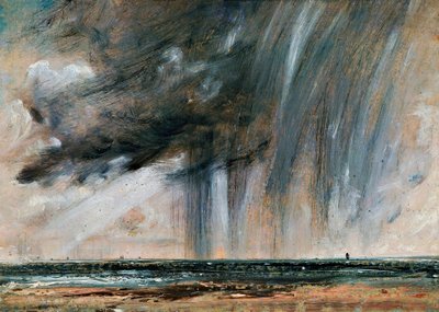Tempesta di pioggia sul mare, studio di paesaggio marino con nuvole di pioggia da John Constable