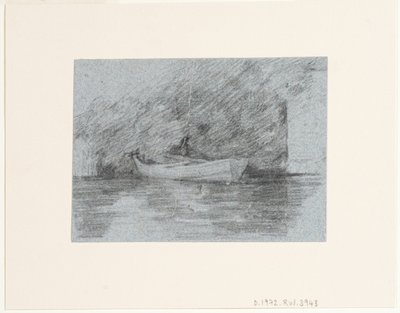 Barca a remi ormeggiata sotto una riva da John Constable
