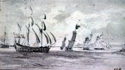 Navi in una brezza nel Tamigi o Medway da John Constable