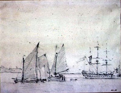 Navi nel Tamigi da John Constable