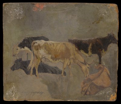 Studio di cinque bovini cornuti (verso) da John Constable