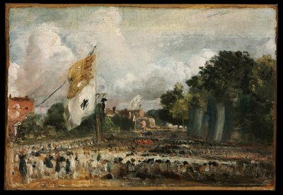 La celebrazione a East Bergholt della pace del 1814 conclusa a Parigi tra la Francia e le potenze alleate da John Constable