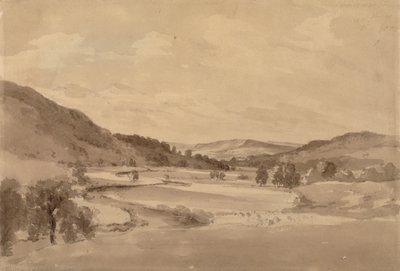La Valle del Derwent con Chatsworth in Lontananza da John Constable