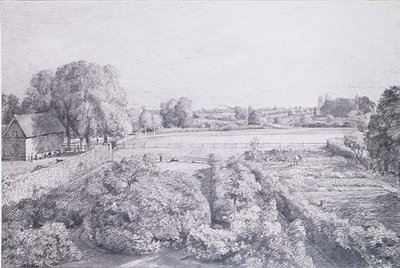Veduta di East Bergholt sul giardino della cucina di Golding, casa di Constable da John Constable